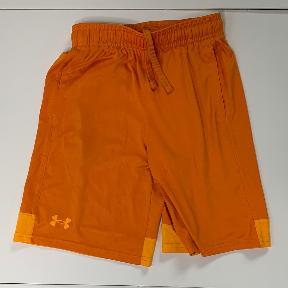 Under Armour Kids M Vibrant Orange Athletic Shorts